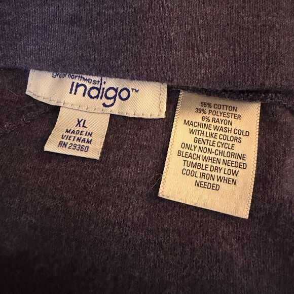 Indigo Fleece Sweatshirt Skirt A Line Pull On Blue XL - Picture 5 of 5